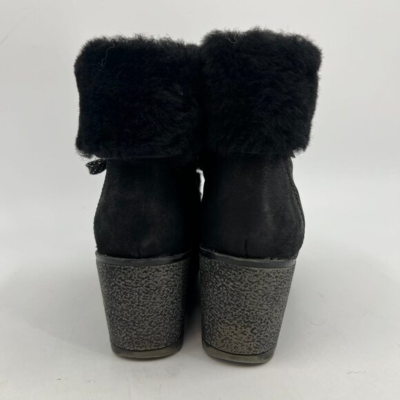 J. Crew Black Cozy Lace Up Suede Wedge Boots | Size 8 - Picture 2 of 10